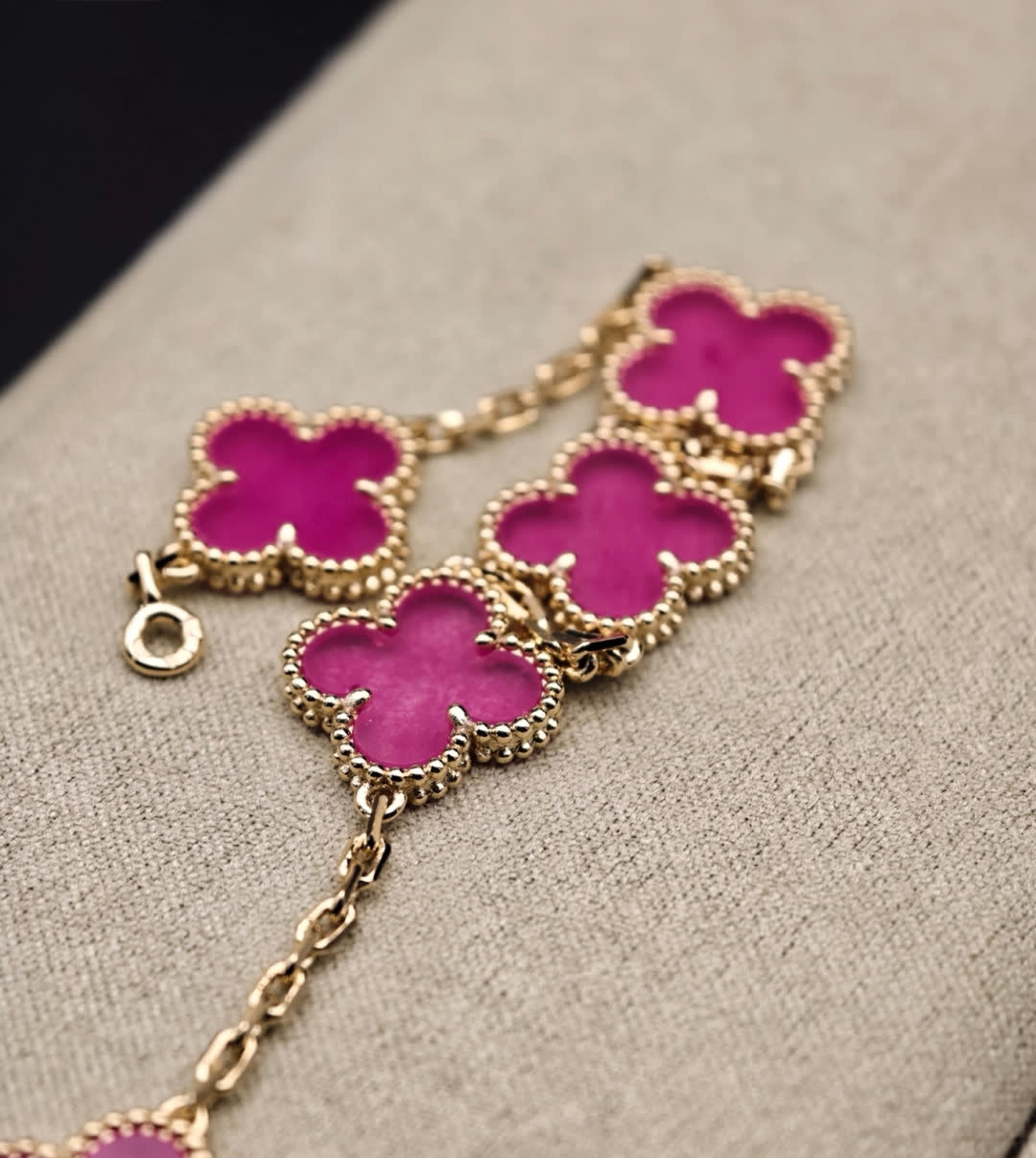 Van Cleef & Arpels Magic Alhambra Pink Enamel Bracelet